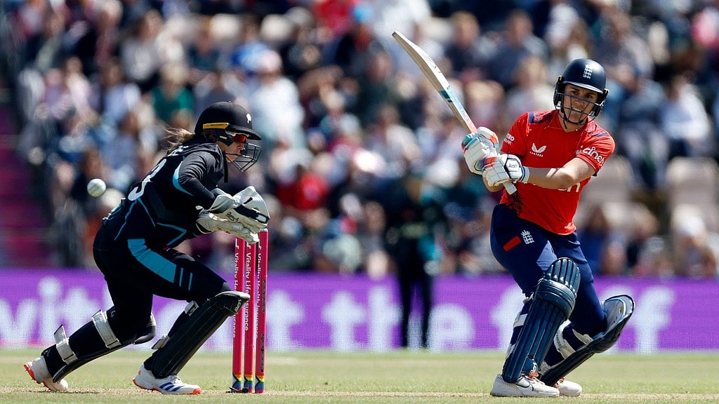 AP/Nigel French : Action from the first T20I between England women and New Zealand women in Southampton on Saturday (July 6, 2024).